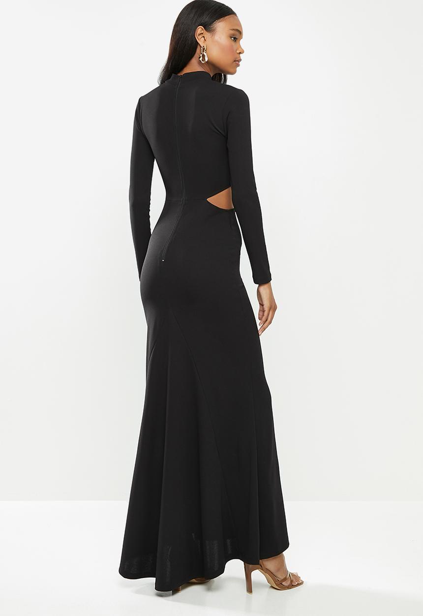 MILLA - Slim turtleneck maxi with cutout - black
