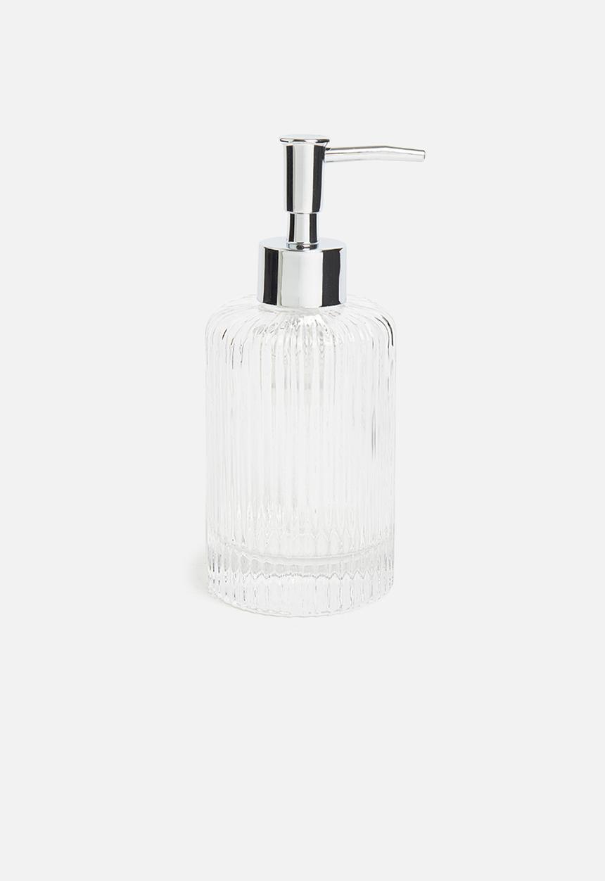 Sixth Floor - Faye ribbed glass soap dispenser - clear