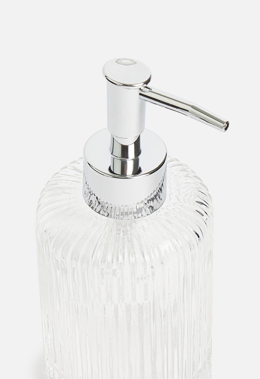 Sixth Floor - Faye ribbed glass soap dispenser - clear