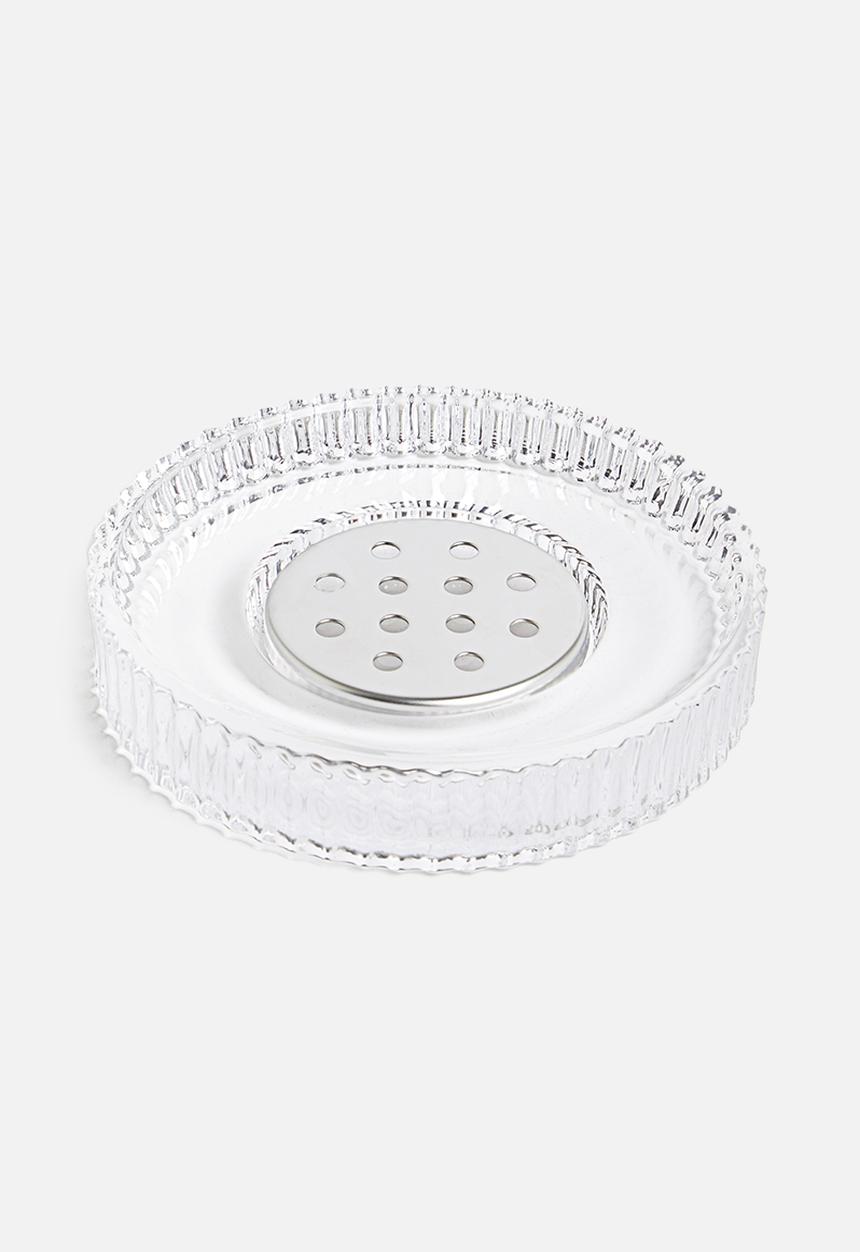Sixth Floor - Faye ribbed glass soap dish - clear