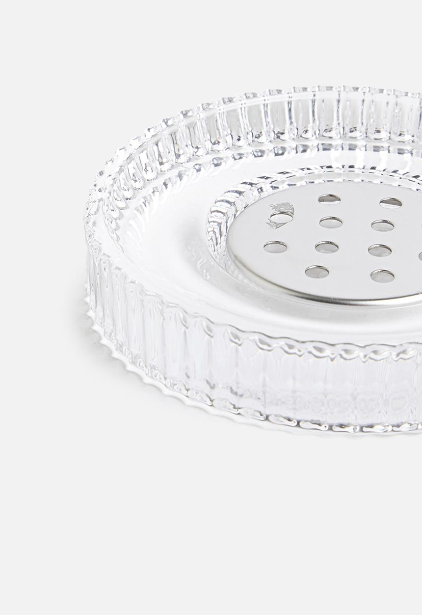 Sixth Floor - Faye ribbed glass soap dish - clear