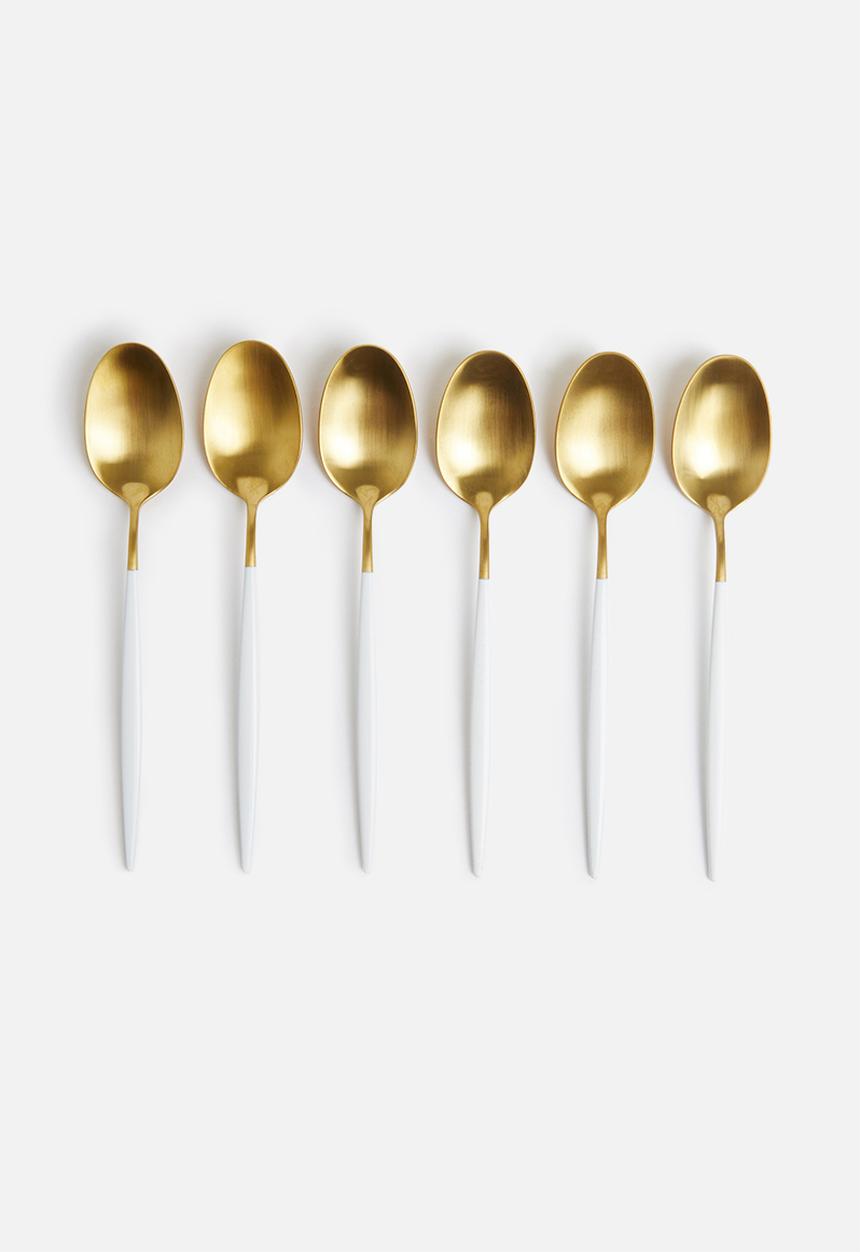 Jenna Clifford - Satin teaspoon set of 6-gold