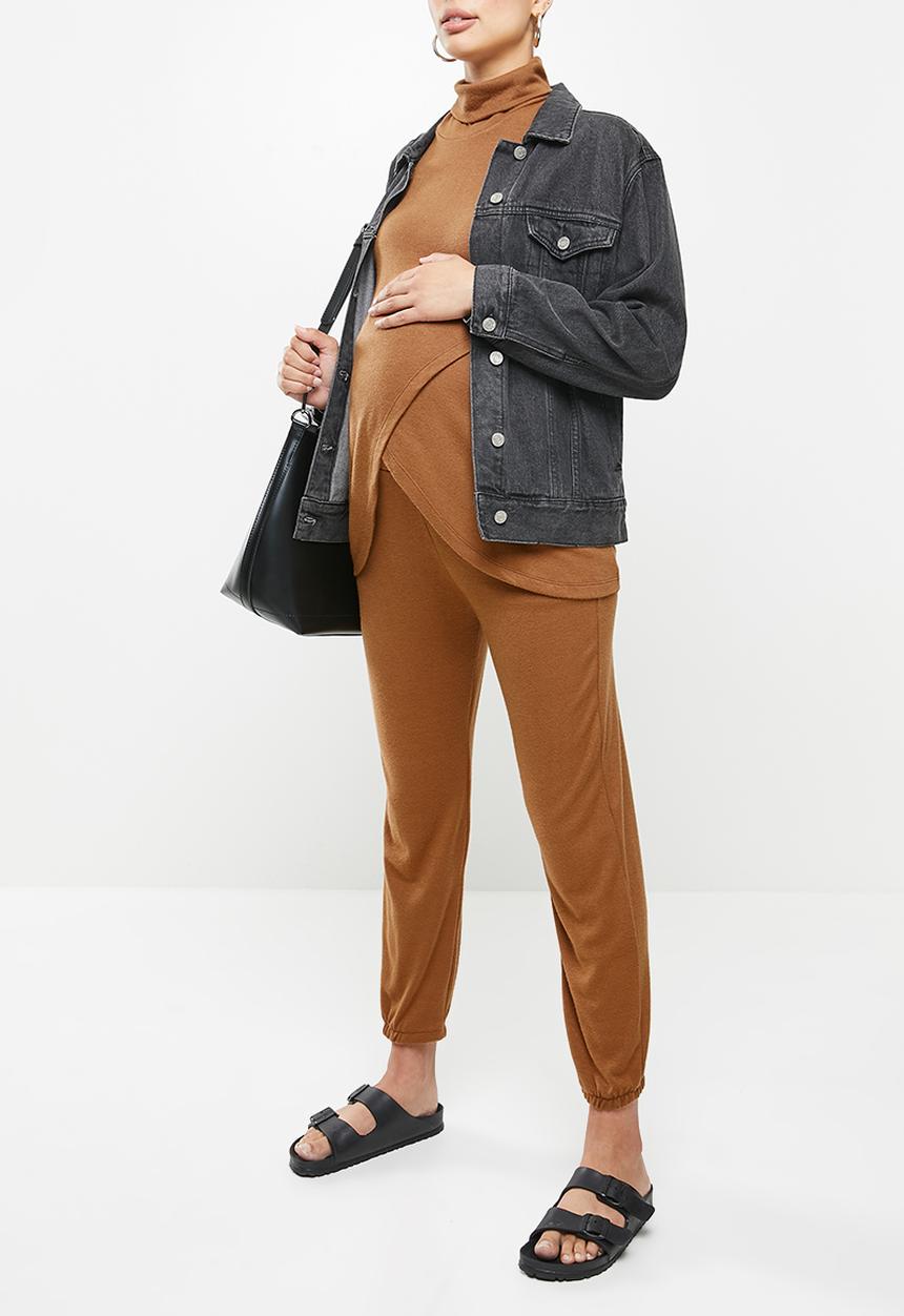 Superbalist - Nursing roll neck top - tobacco