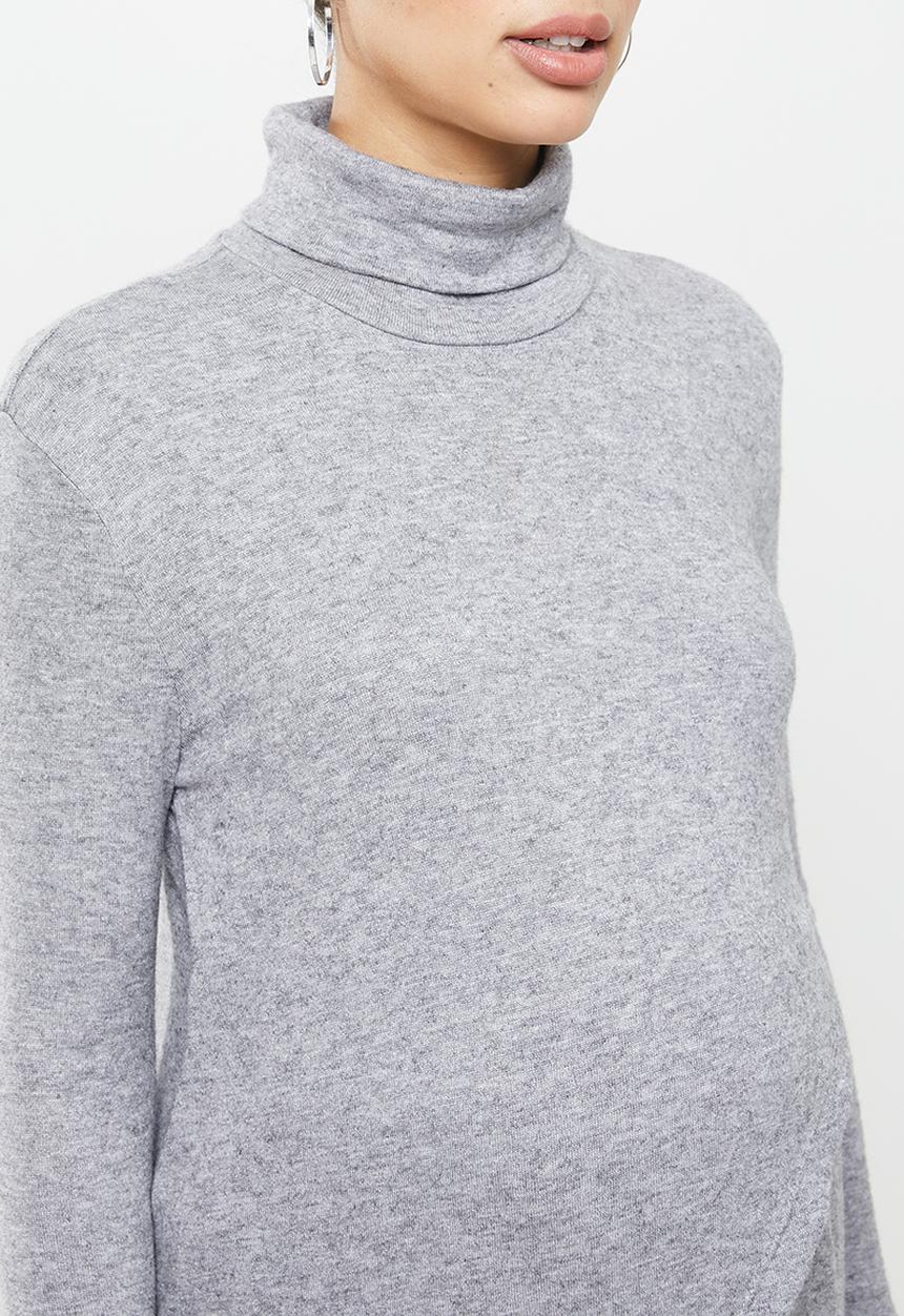 Superbalist - Nursing roll neck top - grey melange