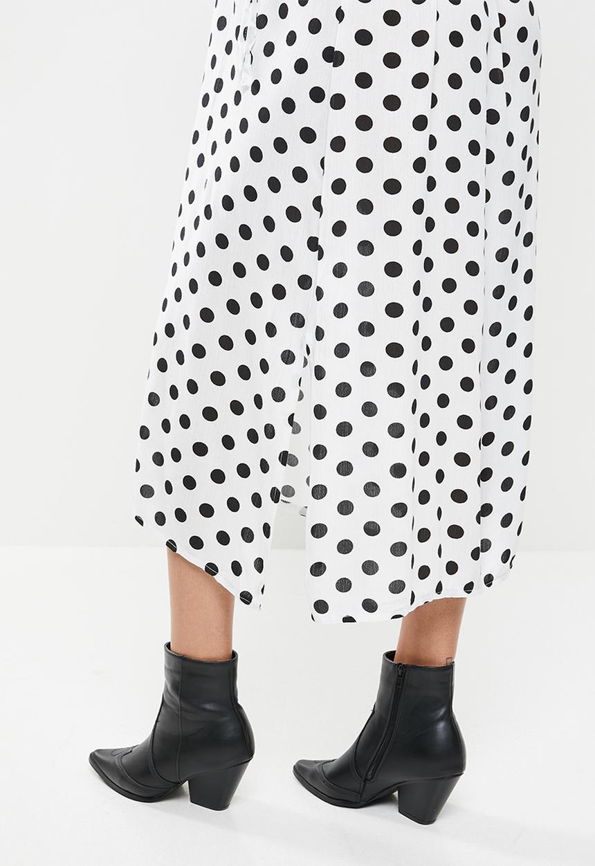 Glamorous - Maternity side split shirt dress - cream & black 