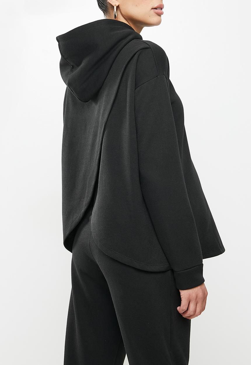 Superbalist - Maternity drop shoulder back wrap hoodie - black