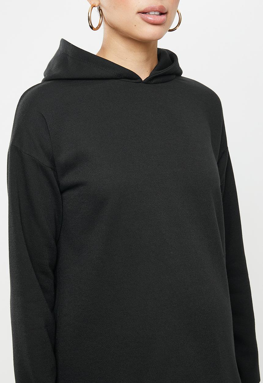 Superbalist - Maternity drop shoulder back wrap hoodie - black