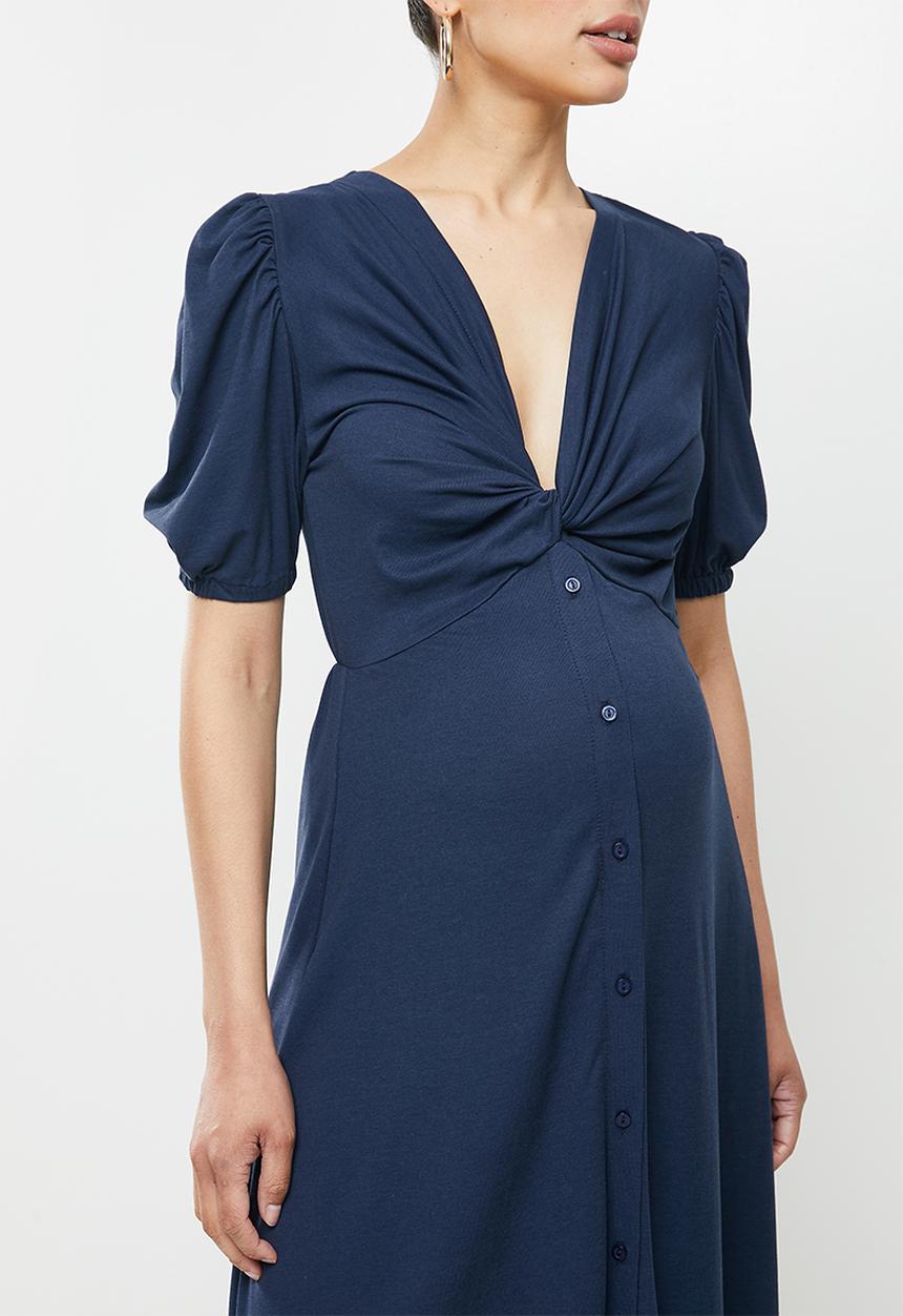 Glamorous - Maternity drape front dress - navy