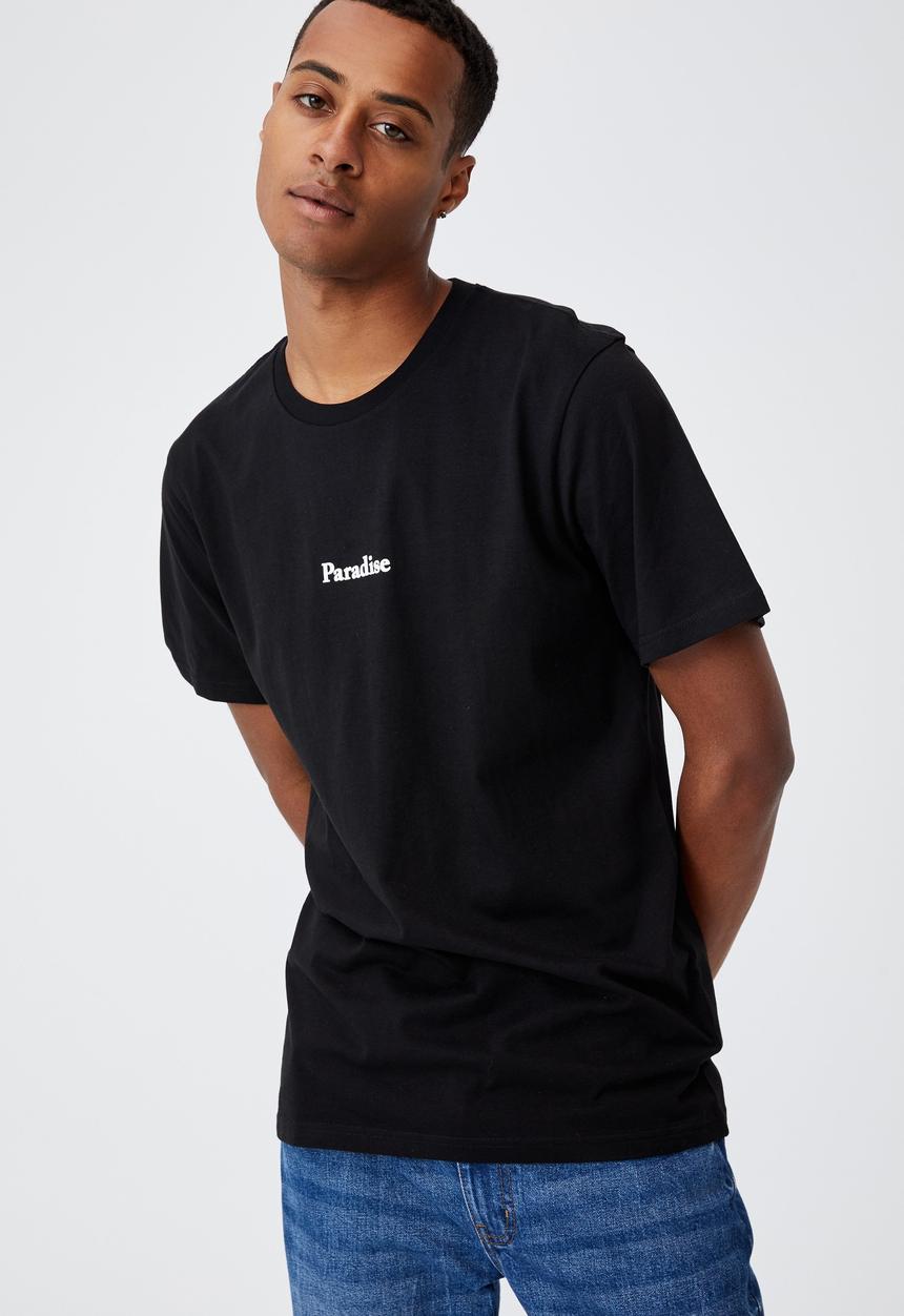Cotton On - Tbar text t-shirt - black