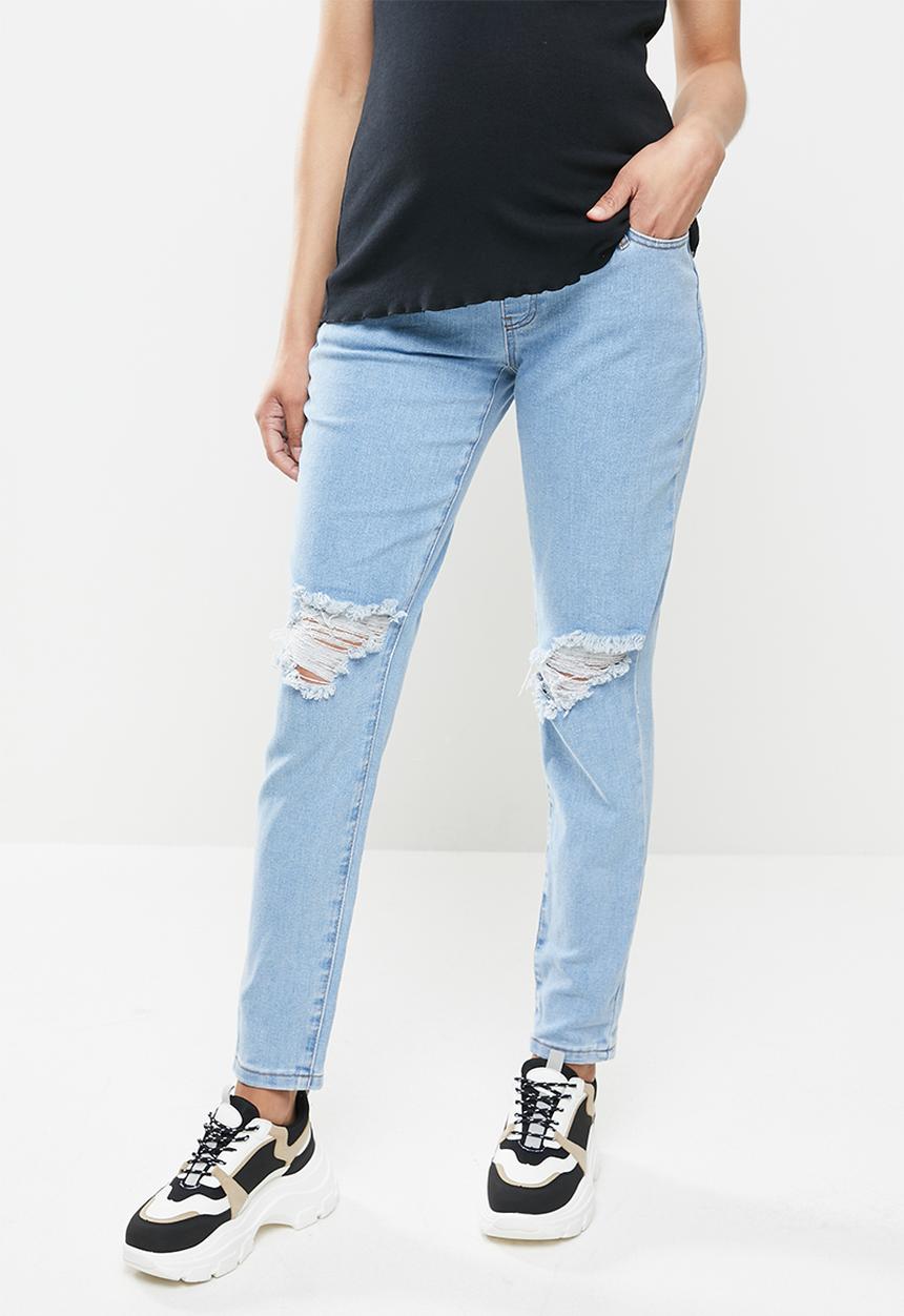 Missguided - Maternity riot ripped comfort stretch - blue