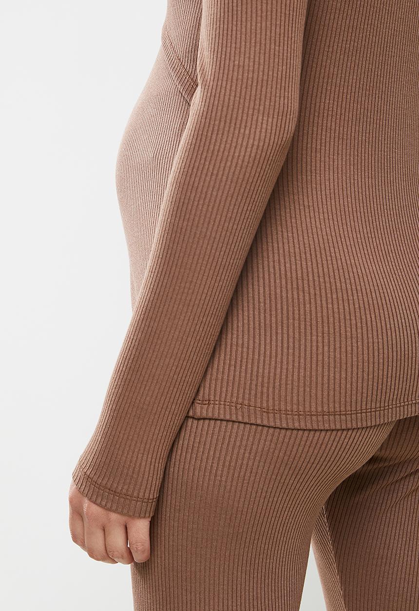 Superbalist - Long sleeve rib nursing top - brown