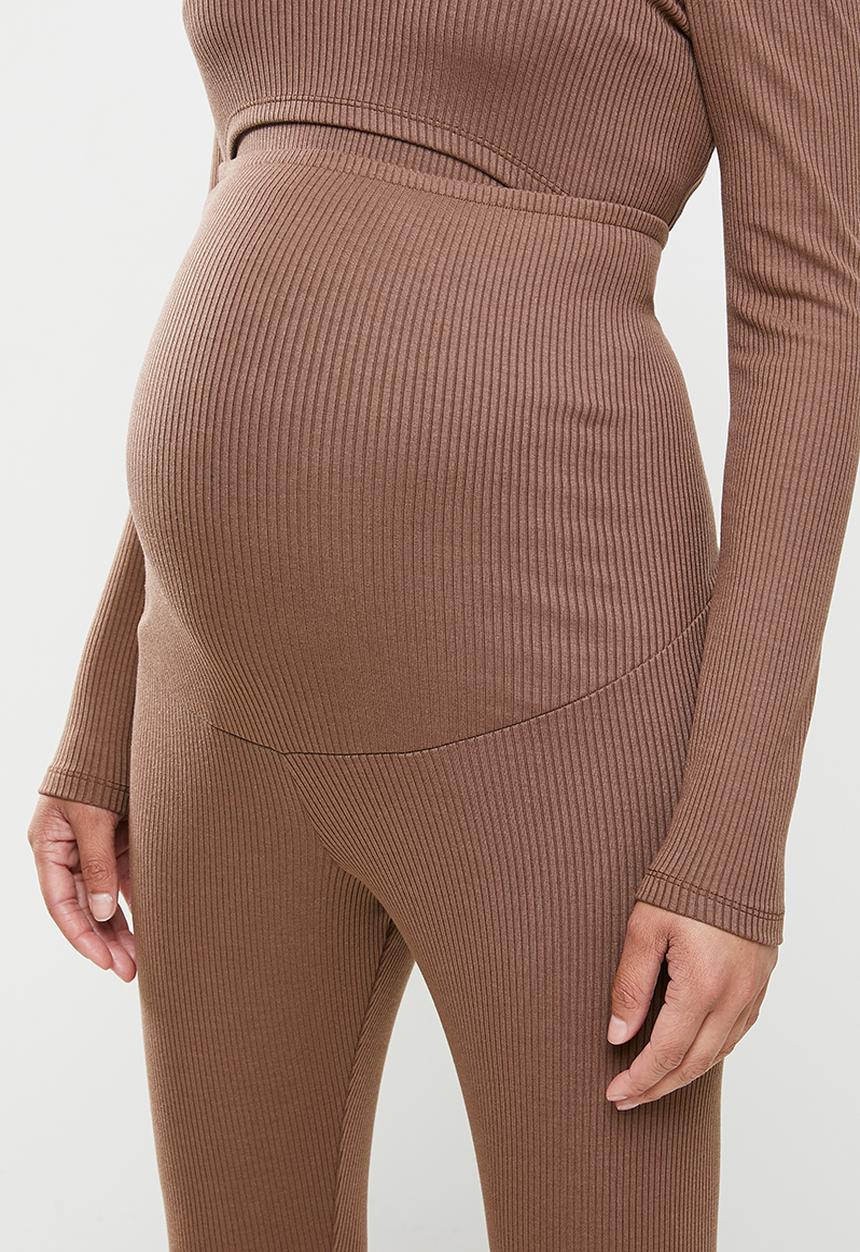 Superbalist - Rib tummyband legging - brown