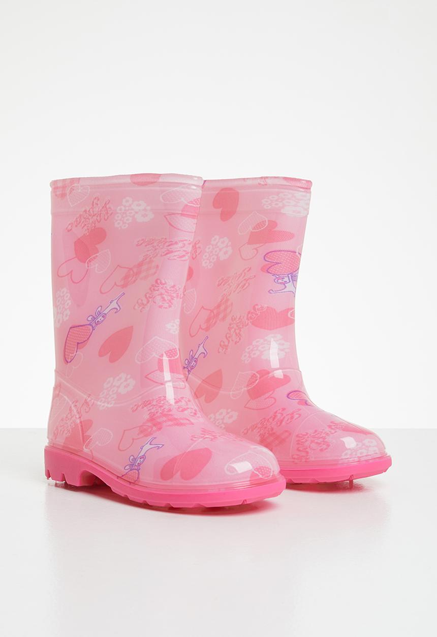 Pop Candy - Girls wellington heart boots - pink multi