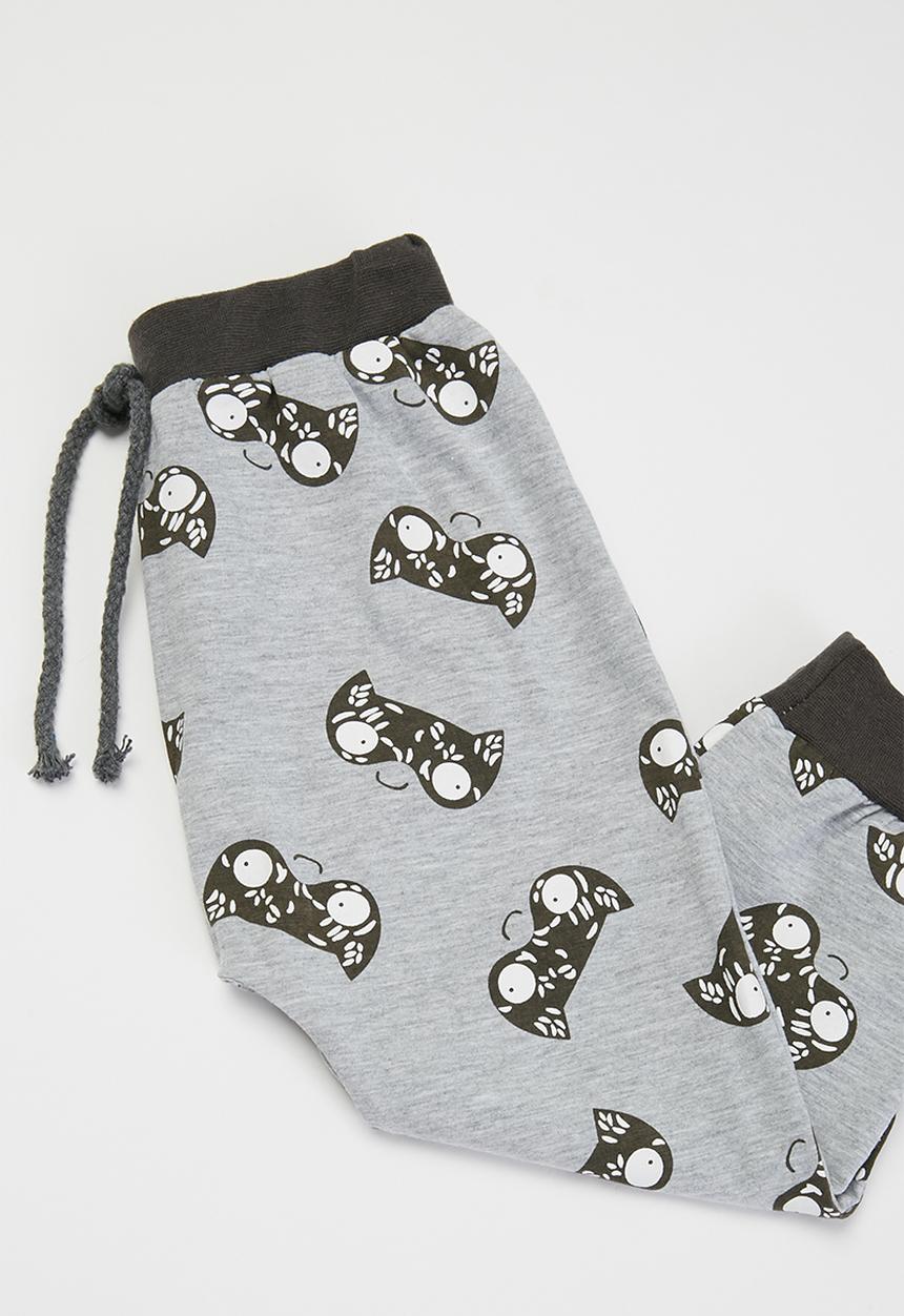 Pop Candy - Tee & pants set - grey & green 