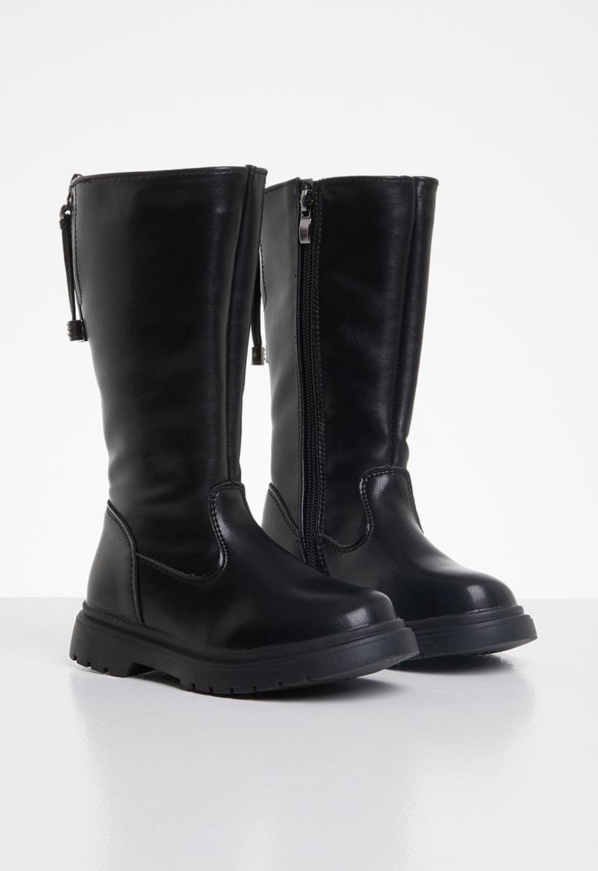 Pop Candy - Girls pu boots - black