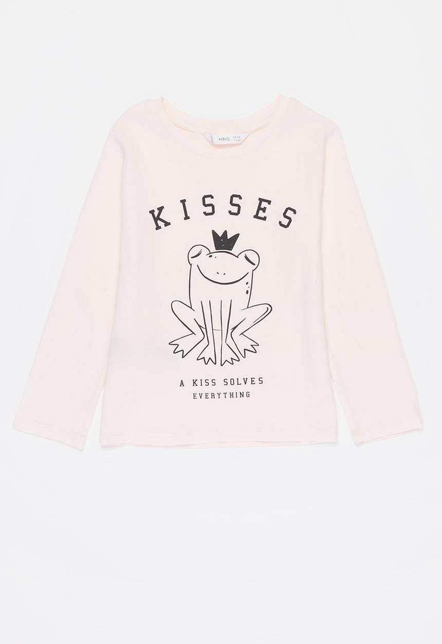 MANGO - Organic printed cotton t-shirt - pink