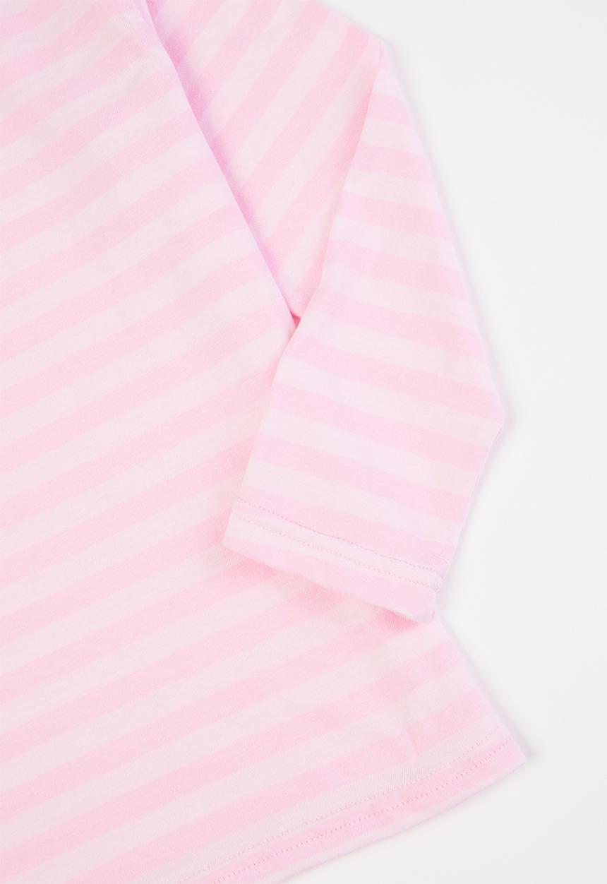 Rebel Republic - Girls 2 pack stripe tees - navy & pink 