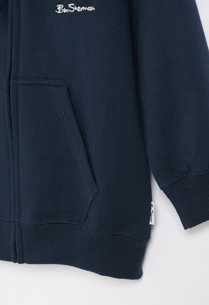 Ben Sherman - Boys cat zip through hoodie - navy