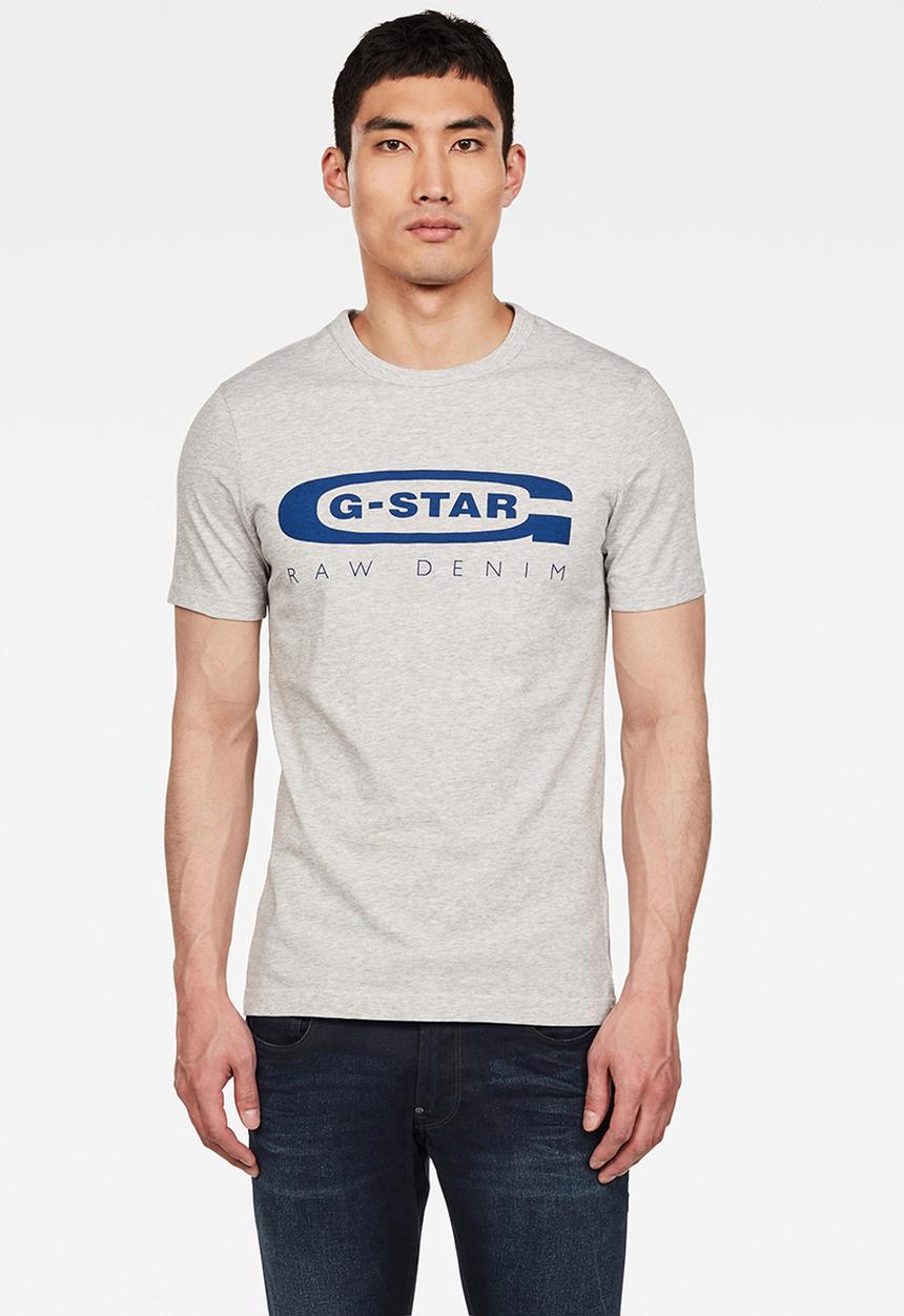 G-STAR - Graphic 4 slim r t s\s - lt grey htr