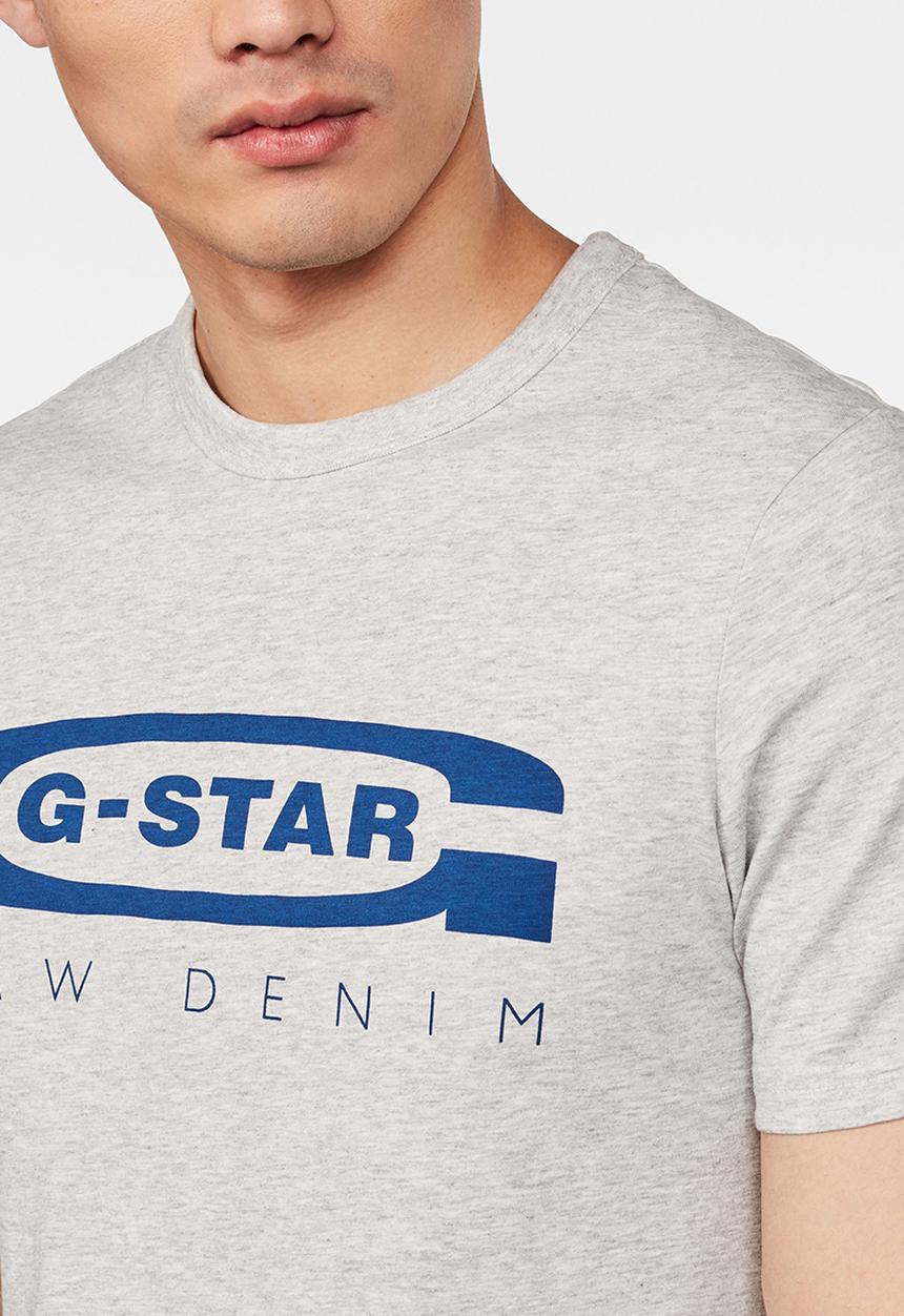 G-STAR - Graphic 4 slim r t s\s - lt grey htr
