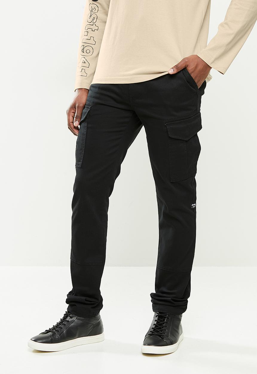 JEEP - Nikolai elasticated waistband cargo jogger - black
