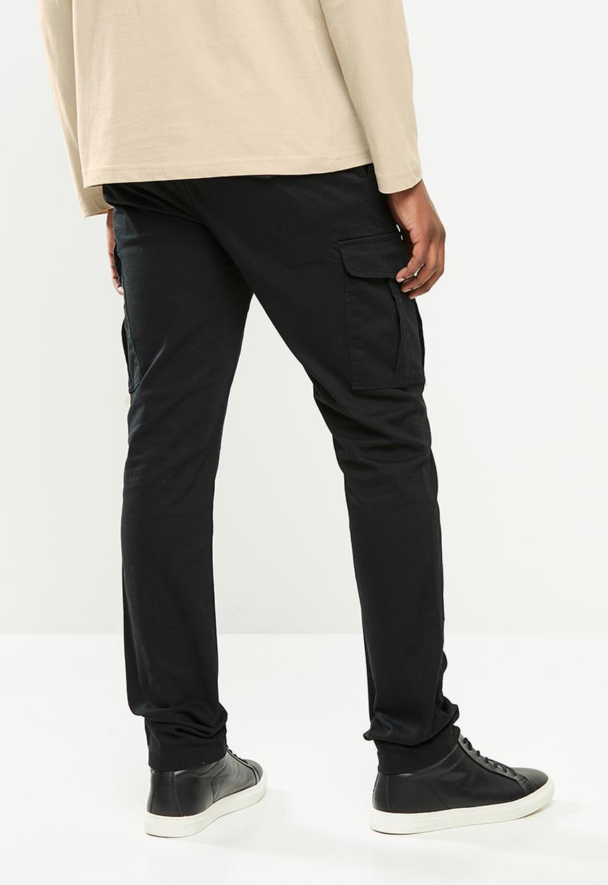 JEEP - Nikolai elasticated waistband cargo jogger - black