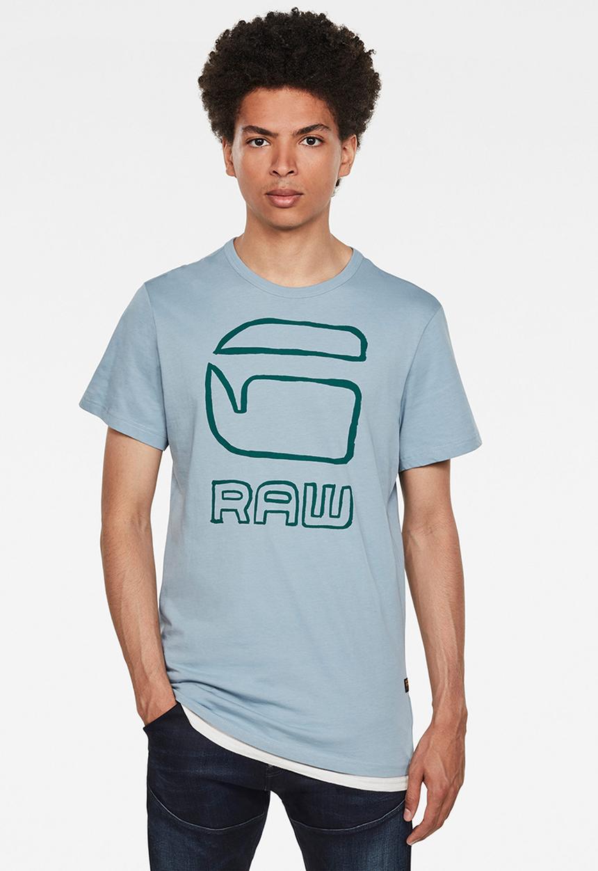 G-STAR - Graphic graw straight r t s\s - ash blue