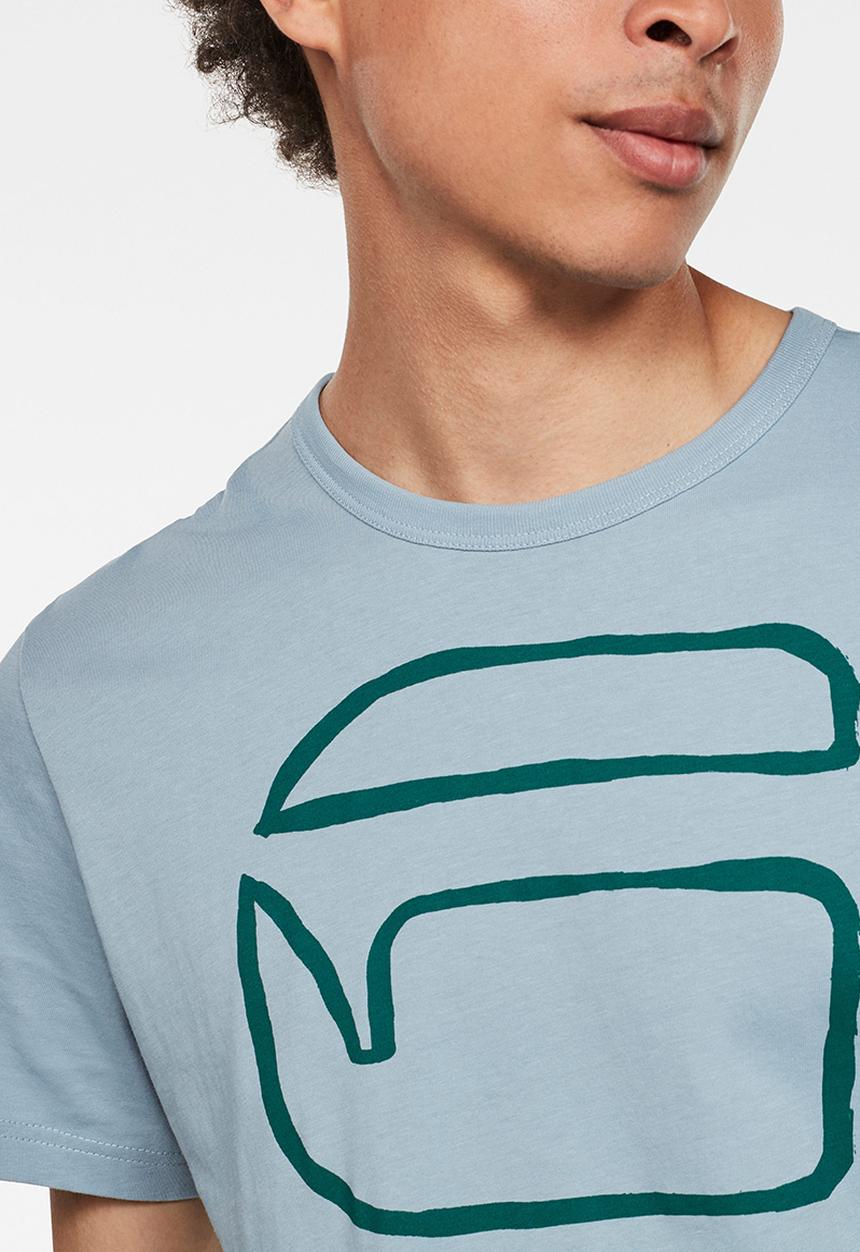 G-STAR - Graphic graw straight r t s\s - ash blue