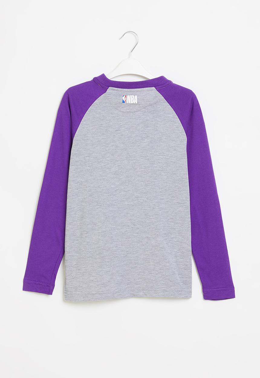 NBA - Lakers icon logo long sleeve tee - grey & purple