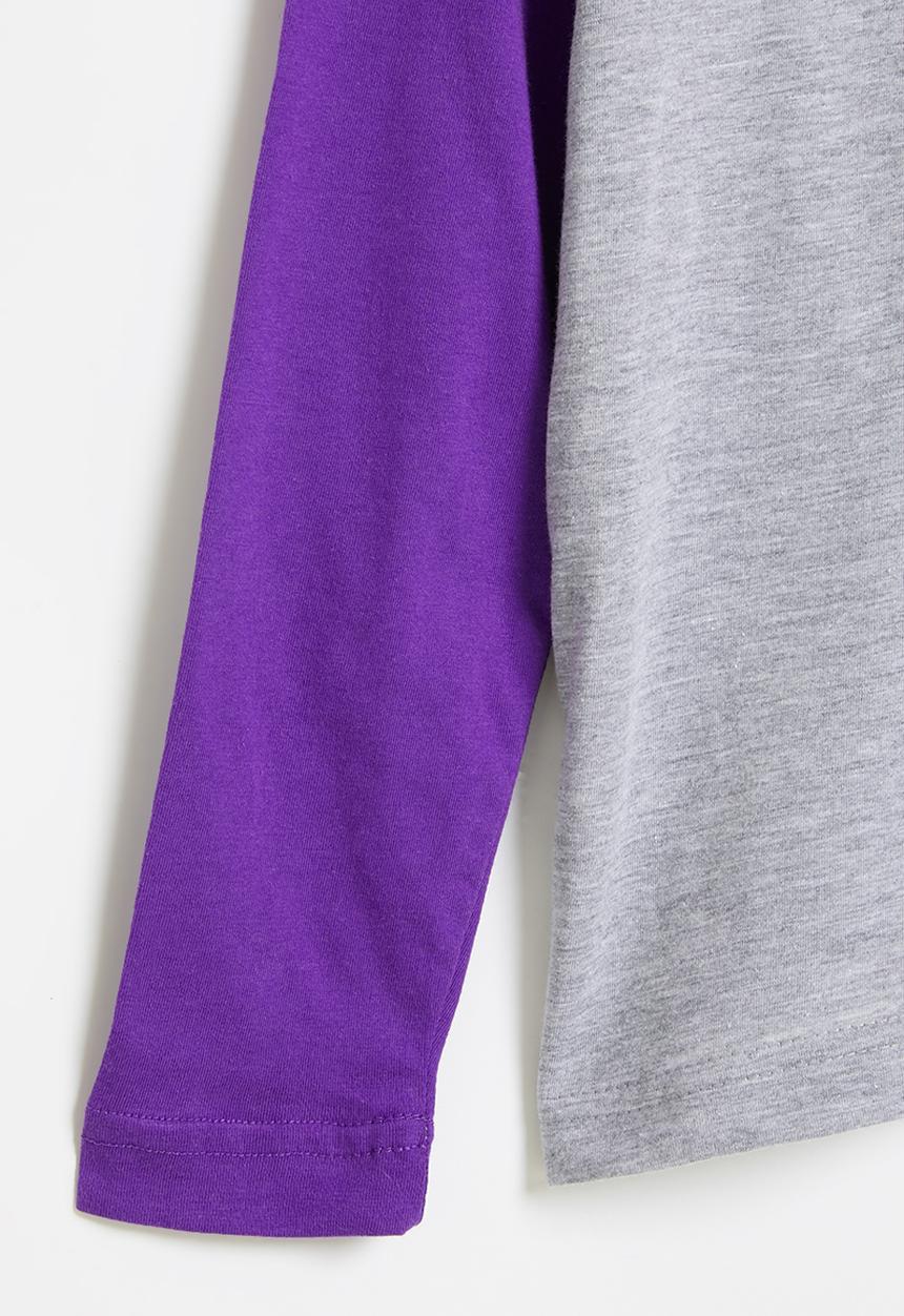 NBA - Lakers icon logo long sleeve tee - grey & purple