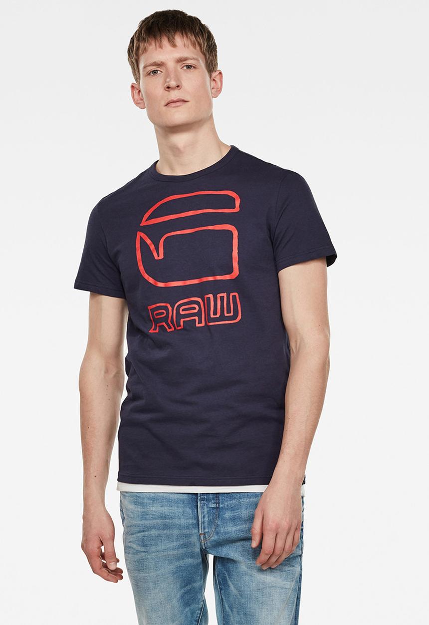 G-STAR - Graphic graw straight r t s\s - sartho blue