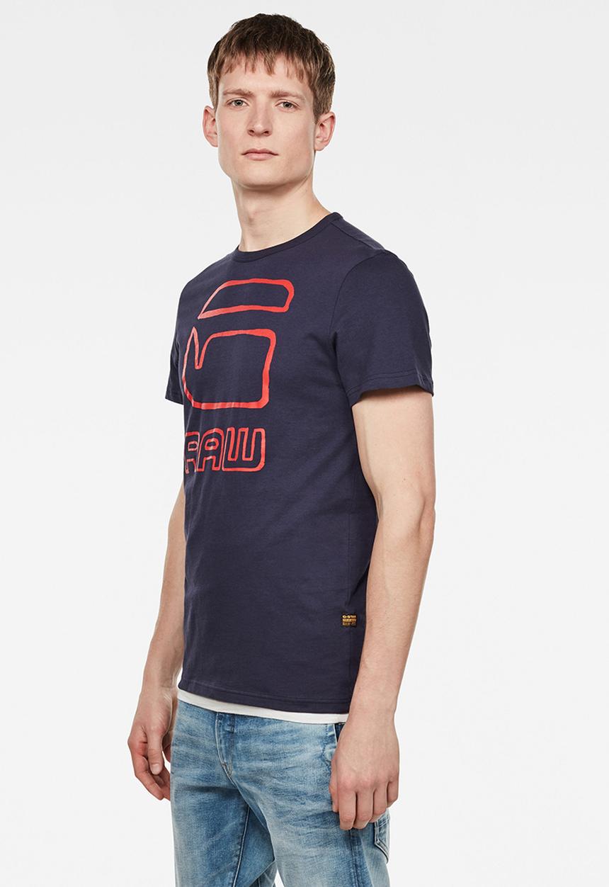 G-STAR - Graphic graw straight r t s\s - sartho blue