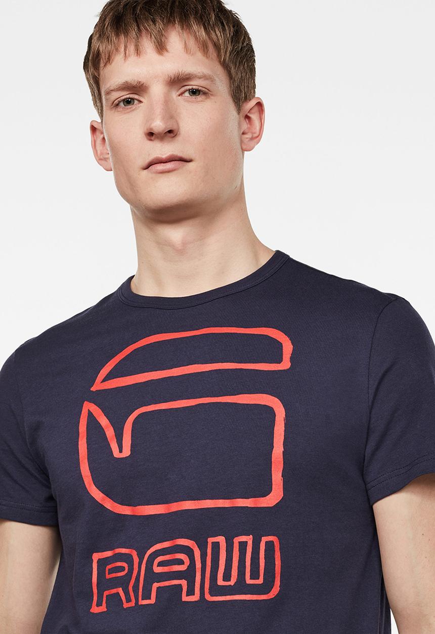 G-STAR - Graphic graw straight r t s\s - sartho blue
