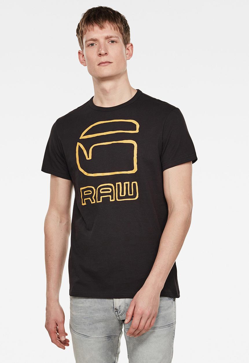 G-STAR - Graphic graw straight r t s\s - dk black