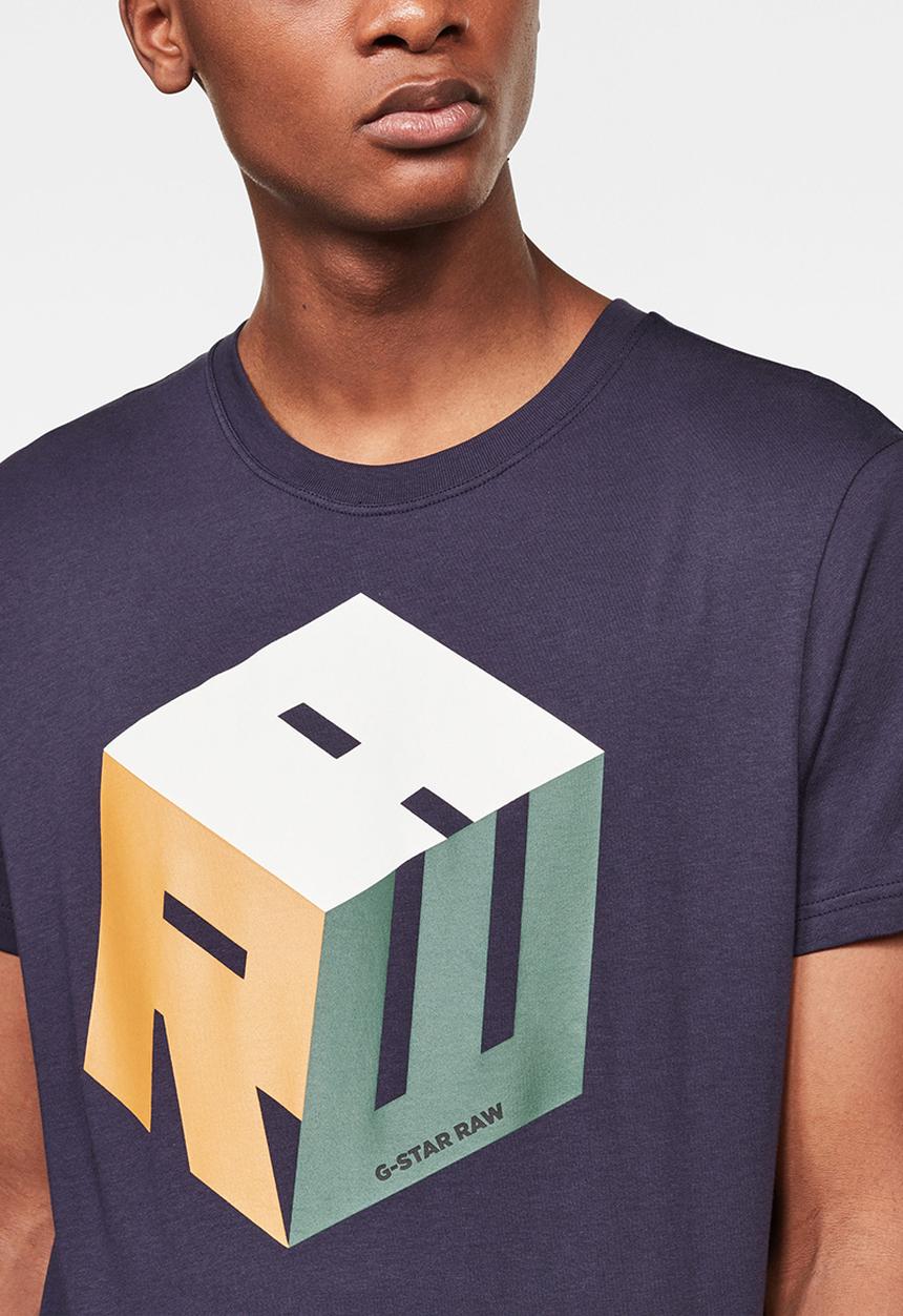 G-STAR - Cube logo r t s\s - sartho blue