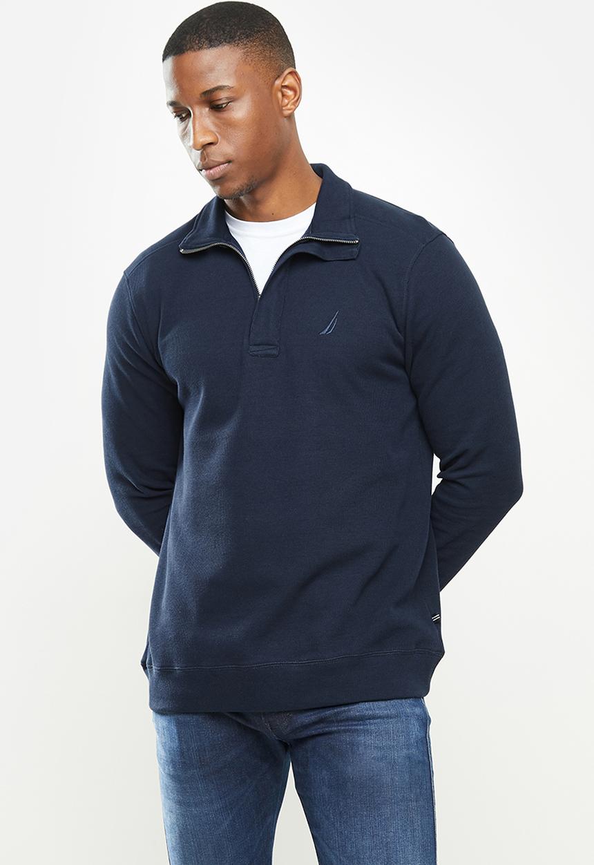 Nautica - French rib 1/4 zip - navy