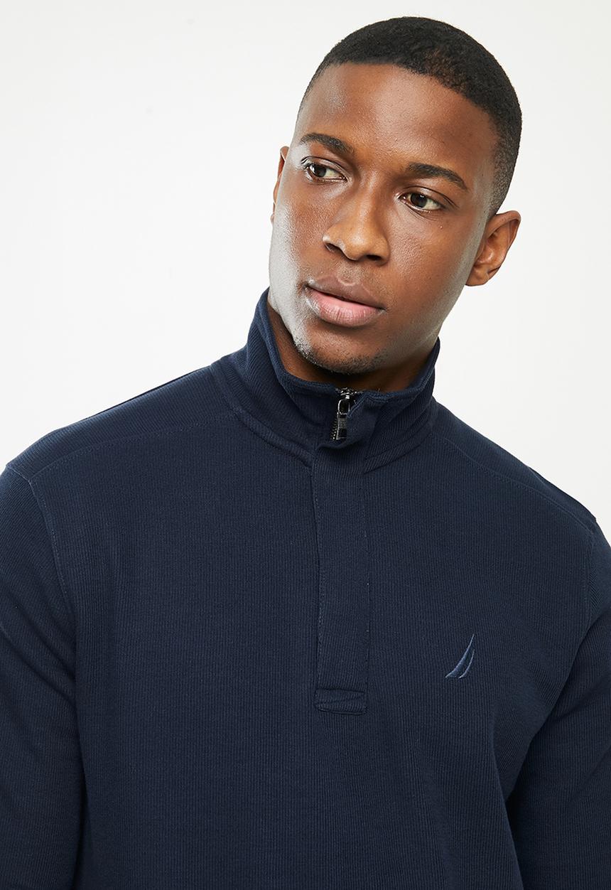 Nautica - French rib 1/4 zip - navy