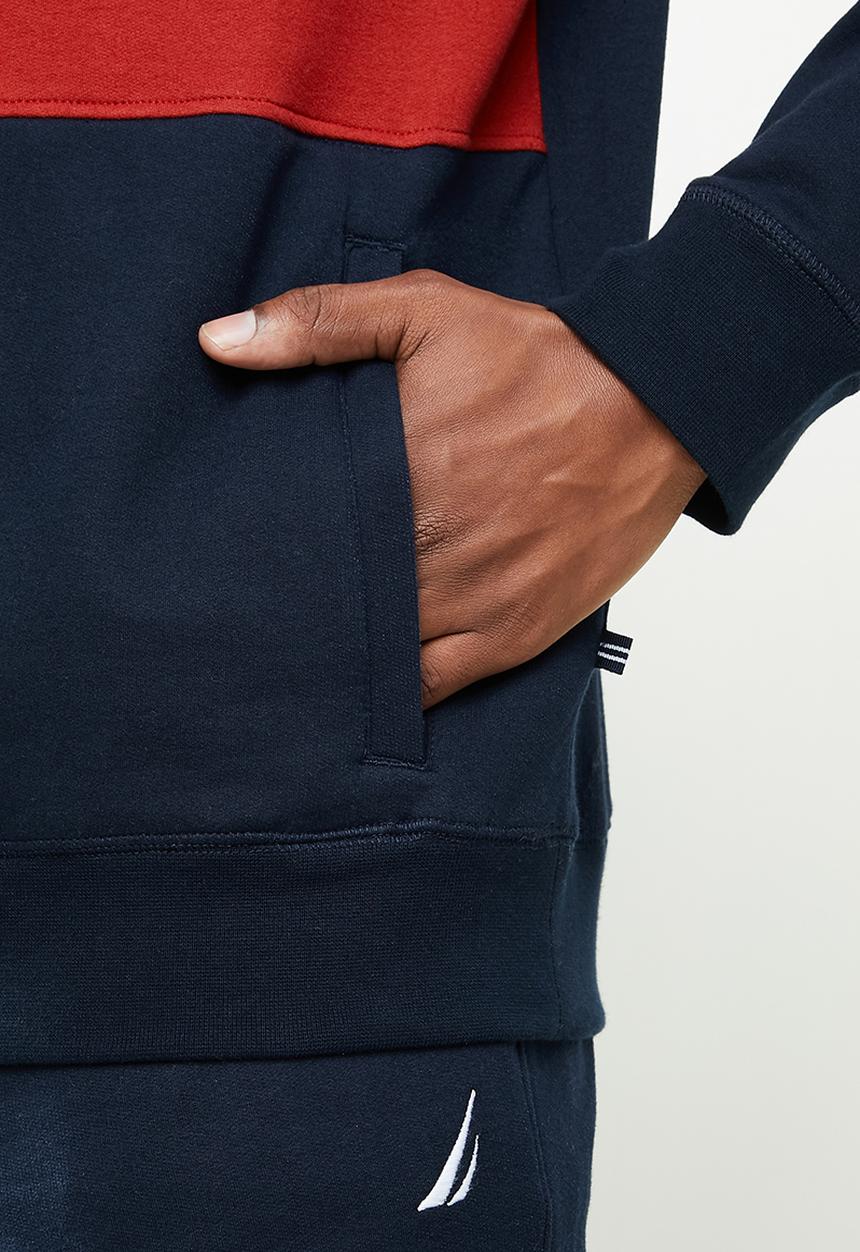 Nautica - Fleece blocked 1/4 zip - navy