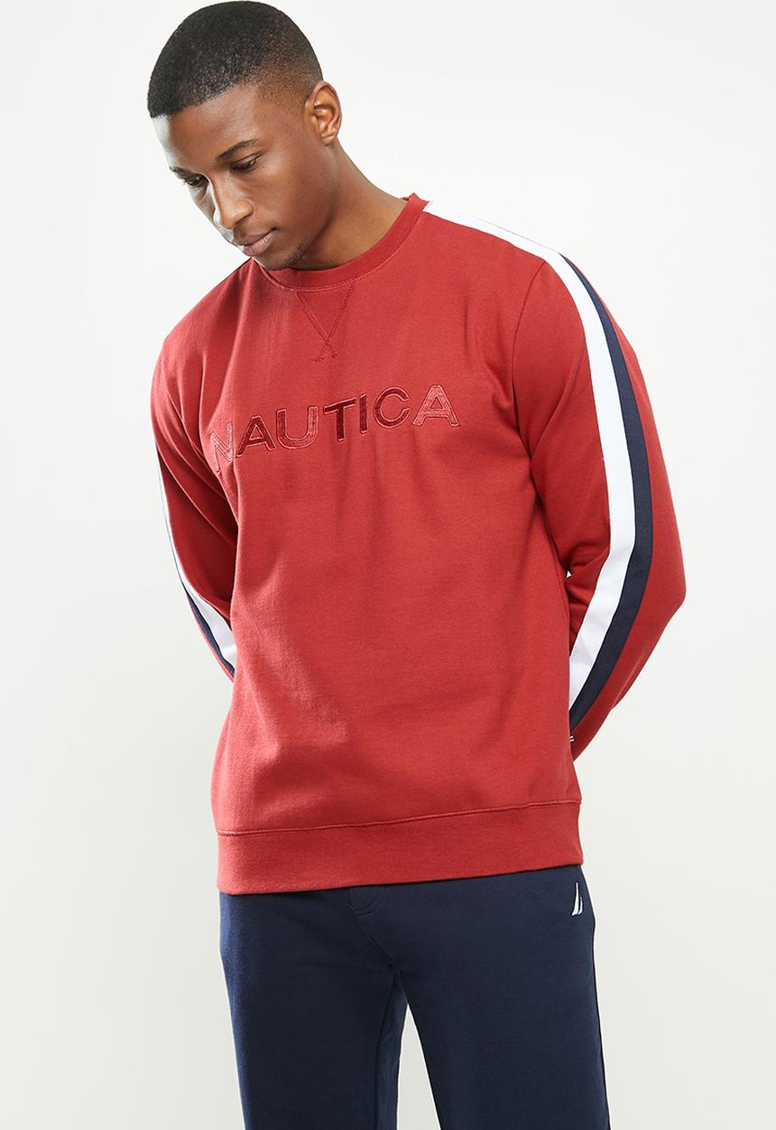 Nautica - Fleece logo crew - red