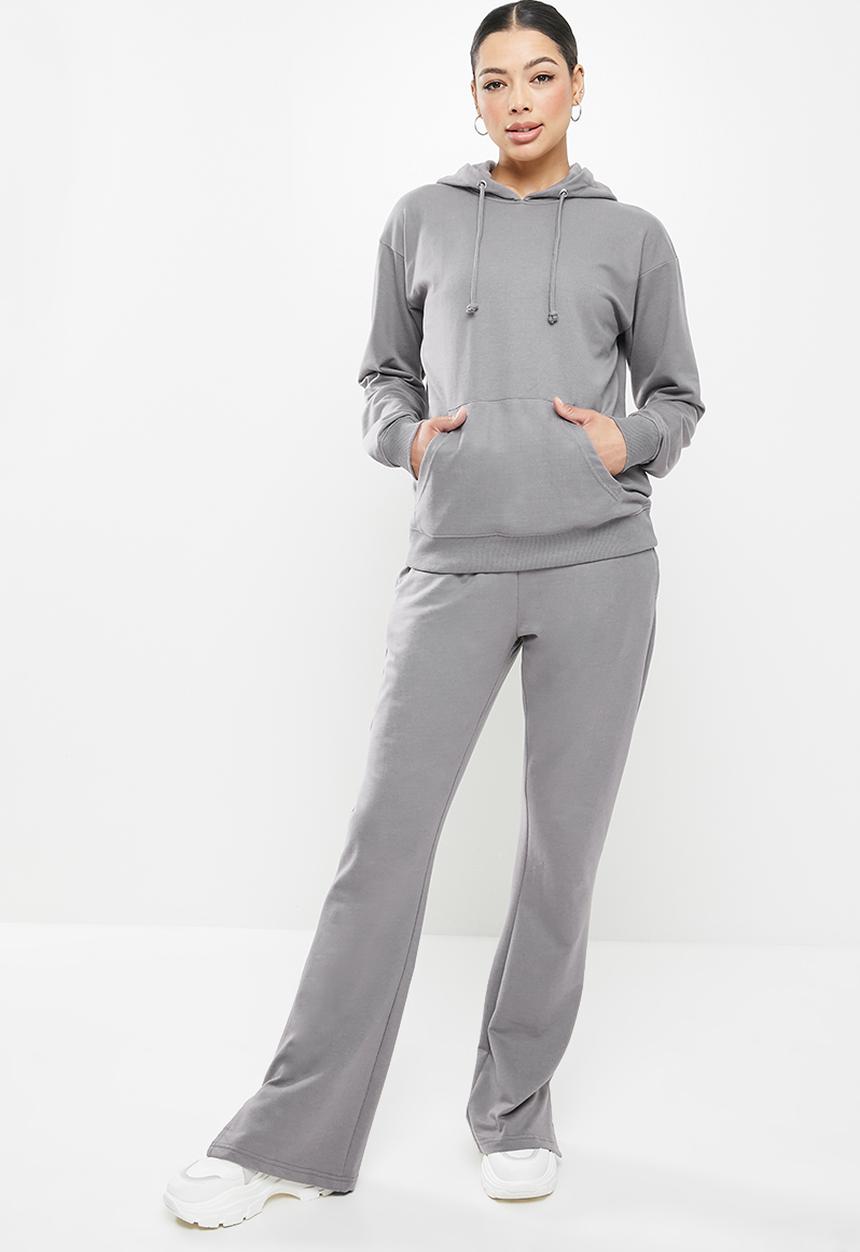 Missguided - Coord hoodie flare set - charcoal