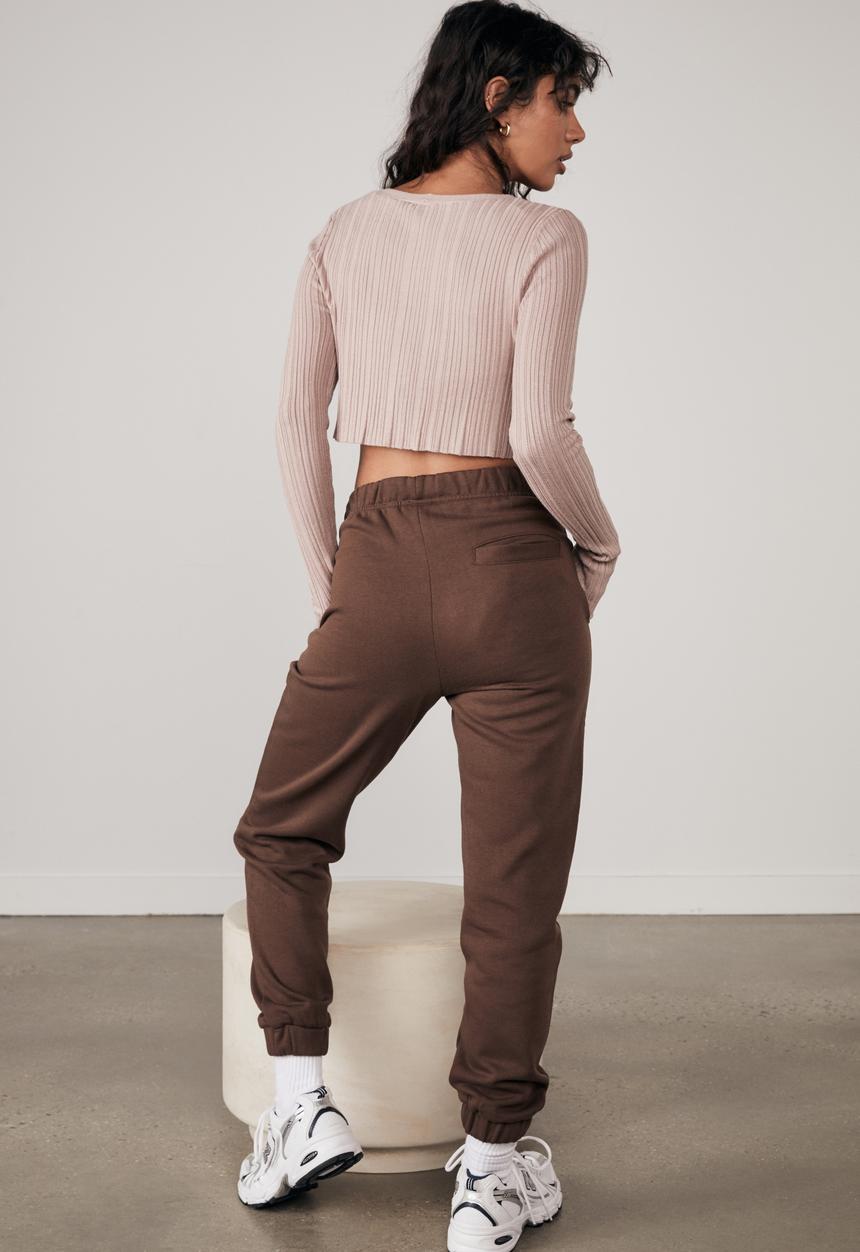 Factorie - Button thru varigated rib cardi - dusty pink