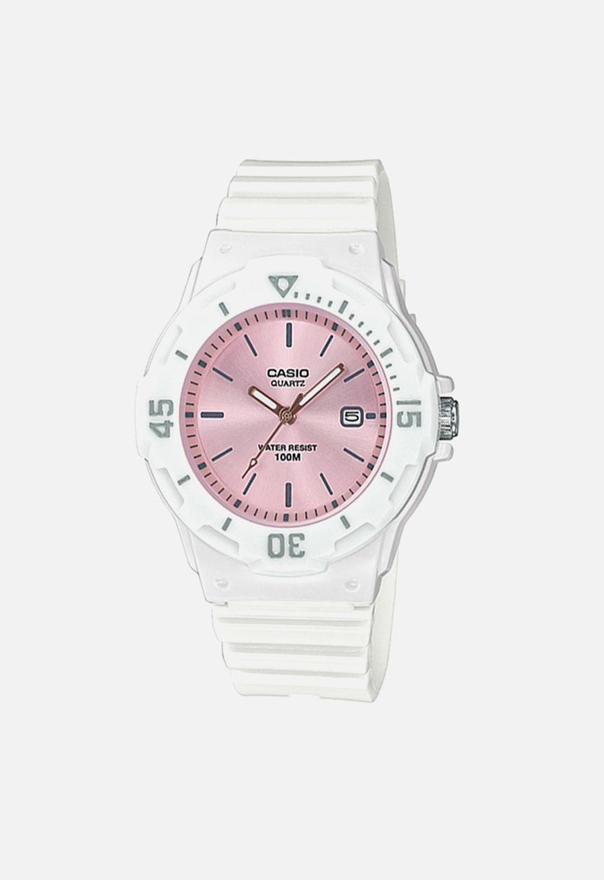 Casio - Analog watch - white and pink line dial