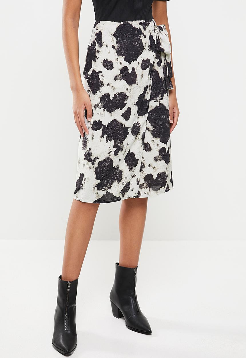 Glamorous - Midi wrap skirt - stone & black