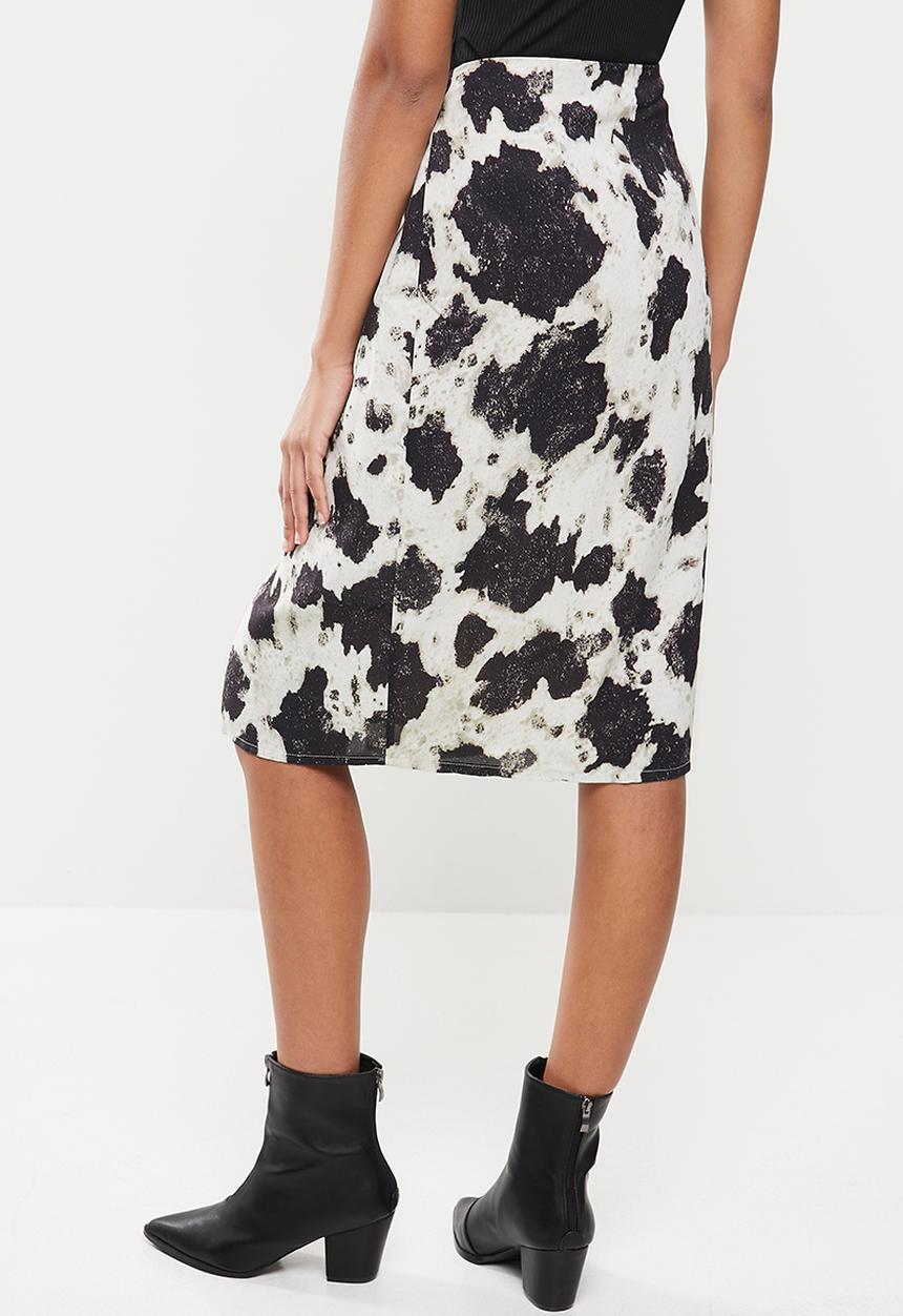 Glamorous - Midi wrap skirt - stone & black