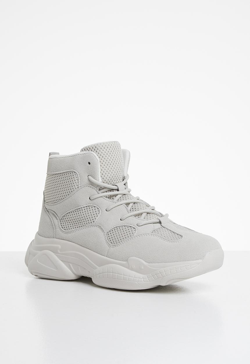 Missguided - High top bubble sole trainers - cream & grey