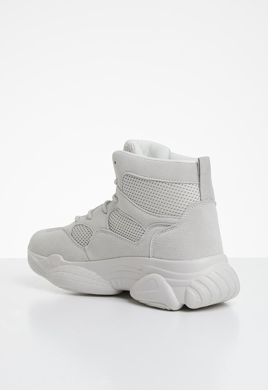 Missguided - High top bubble sole trainers - cream & grey