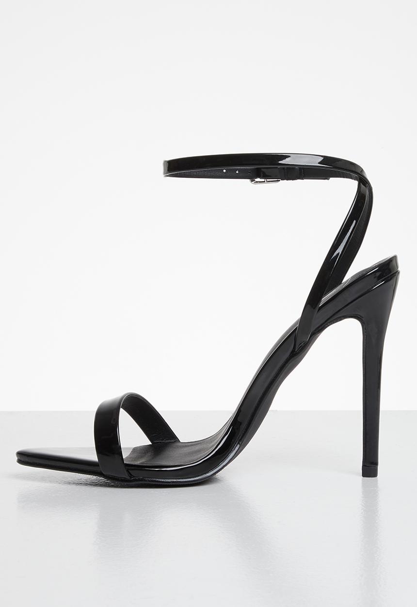 Missguided - Pointed toe barely there patent - black