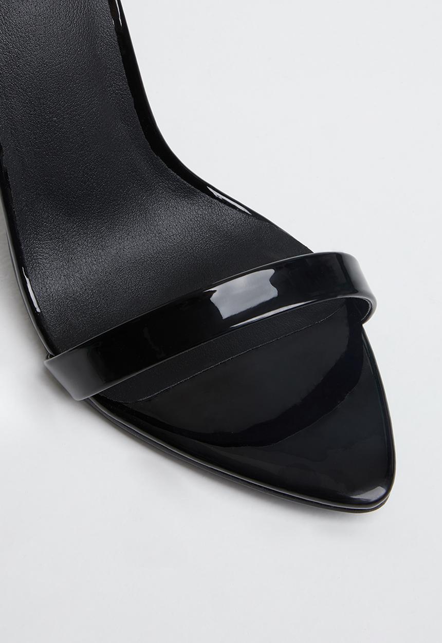 Missguided - Pointed toe barely there patent - black