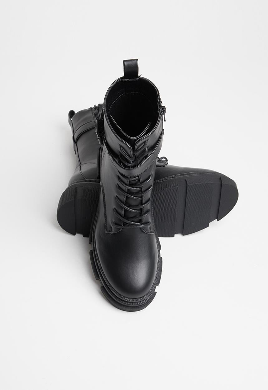 Missguided - Chunky wrap around buckle ankle boots - black