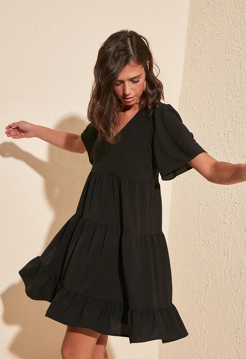 Trendyol - Siyah wide cut dress - black